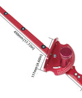 Rigid Aluminum Miter Gauge For Table Saws With Telescoping Fence Tweak Free Adjustment and Ergonomic Grip, showing dimensions.