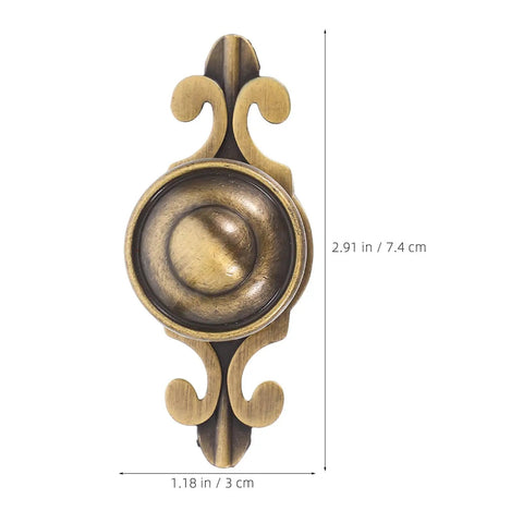 Top Shelf Vintage Zinc Alloy Cabinet Handles With Backplate And Secure Screws 4 Pack Single Hole Drawer Pulls, antique bronze finish, 2.91 x 1.18 in