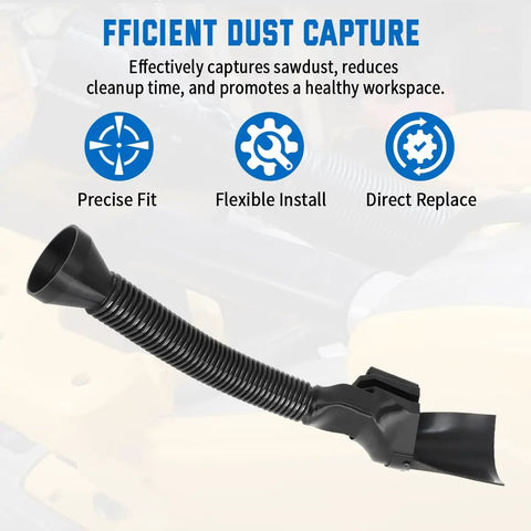Miter Saw Dust Collection Upgrade Kit For DWS709 DW718 DWS779 DWS780 DWS782 DHS790 showing hose and features for dust capture