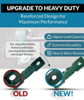 Comparison of old and new mounted pillow block bearings showing improved durability and design for better performance.