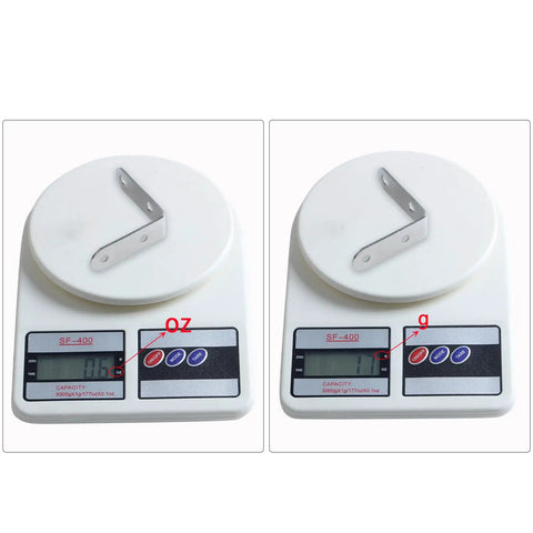 Weight comparison of L Shaped Shelf Brackets 2 Inch Stainless Steel 90 Degree Corner Brackets 6 Pack With Hardware Screws