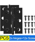 Rotating Concealed Door Hinges Stainless Steel 2 inch flat hinge connectors with 12 screws for cabinets and furniture, set of 2