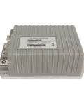 Gray DC motor controller module with ribbed housing and metal mounting plate.