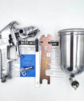 Straight Up Pro Grade Pneumatic Paint Spray Gun With Slick High Atomization And Precise Controls For Flawless Cars And Smooth Walls, includes stainless steel cup and accessories.