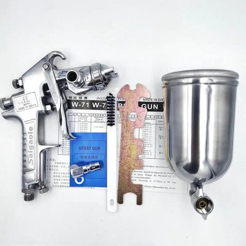 Straight Up Pro Grade Pneumatic Paint Spray Gun With Slick High Atomization And Precise Controls For Flawless Cars And Smooth Walls, includes stainless steel cup and accessories.
