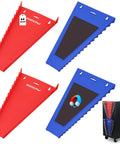 4-Pack Magnetic Wrench Organizer with 64 Slots for SAE and Metric Wrenches in red and blue trays, garage-ready for toolboxes and storage