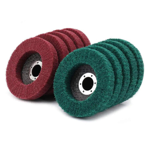 10 Piece Nylon Fiber Flap Disc Set 180/320 Grit For 4 Inch Angle Grinder Metal Polishing Buffing Grinding Deburring and Rust Removal on Welds and Complex Surfaces