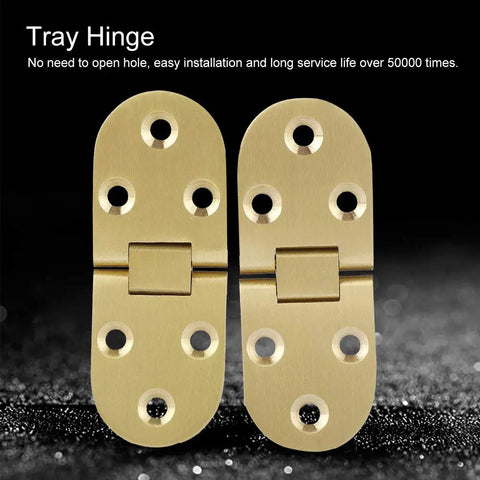 Two Pack Dope 180 Degree Copper Hinge With Polished Gold Finish No Mortise Flip Top Soft Close Cabinet Hinge 80x30mm