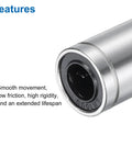 Close-up of 2Pcs LM10UU Linear Bearings Featuring 10mm Bore And 19mm Outer Diameter, showing double rubber seals.