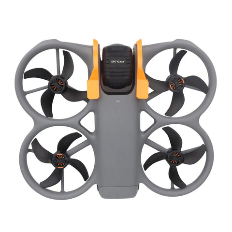 Top view of Orange Gimbal Bumper Guard For Avata 360 Drone Gimbal Camera Protector And Lens Shield Anti Collision Protective Cover.