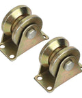 V Type Sliding Gate Roller Heavy Duty Steel Wheel Track, 2-pack, for Industrial Machines and Sliding Doors