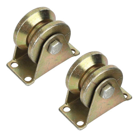 V Type Sliding Gate Roller Heavy Duty Steel Wheel Track, 2-pack, for Industrial Machines and Sliding Doors