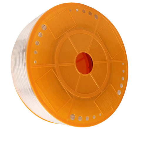 Rock Solid Transparent Air Hose Twelve Millimeter Outer Diameter Eight Millimeter Inner Bore Clear Pneumatic Tubing on a spool.