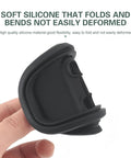 Extra Thick Silicone Car Door Latch Covers 4 Pack Self Stick Shock Absorbing Pad showing soft silicone, flexible and durable design.