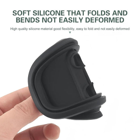 Extra Thick Silicone Car Door Latch Covers 4 Pack Self Stick Shock Absorbing Pad showing soft silicone, flexible and durable design.