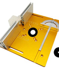 Heavy Duty Aluminum Router Table Insert Plate With Easy Mount Slide Brackets And Bullseye Miter Gauge Fence Built Dang Tough For Weekend Warriors And Delivering Flawless Cuts Every Single Time, close-up view with measurement scale.