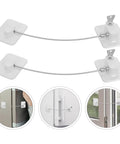Two Pack Childproof Fridge And Window Safety Locks For Cabinets With Abs And Steel Wire Multipurpose Window Limiter And Lock