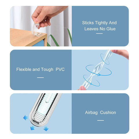 Clear Silicone Furniture Bumpers Stick On Wall Protectors showing stickiness, flexibility, and airbag cushion design.