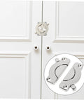 Heavy Duty Zinc Alloy Table Lock Connectors For Dining Tables DIY Friendly Easy Install Tabletop Joining Buckles on white cabinet