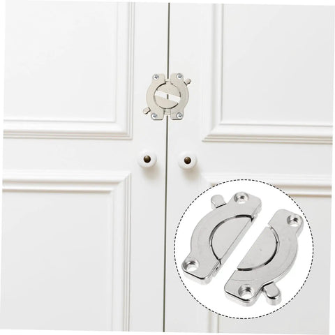 Heavy Duty Zinc Alloy Table Lock Connectors For Dining Tables DIY Friendly Easy Install Tabletop Joining Buckles on white cabinet