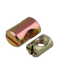 Heavy Duty Barrel Nuts And Slotted Bolts Kit For Furniture Making M6 M8 Cross Dowel Fasteners Zinc Plated 10 Pack