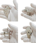 Coastal Conch Cabinet Knobs 4 Pack With Screws Ocean Vibe Zinc Alloy Drawer Pulls for furniture shown in hand, side and base views