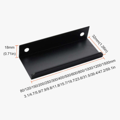 Sleek Black Aluminum Furniture Handles Set For Kitchen, Bathroom And Garage Cupboards, Door Pulls And Knobs, 600mm Long
