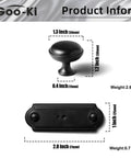 Killer 6-Pack Matte Black Cabinet Knobs With Backplates Solid Zinc Alloy Single Hole Drawer Pulls For Kitchen Cabinets And Dressers Hella Sweet Modern Hardware With Spacers Included, showing knob dimensions and weight.
