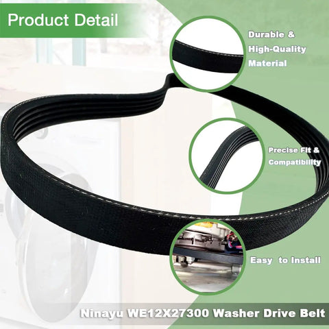 Upgraded WE12X27300 Washer Drive Belt For GE Clothes Washers Replaces 4587578 AP6328196 PS12342956 EAP12342956 belt detail