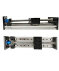 Precision Ball Screw XYZ Motion Slide With Three Pitch Options, 100mm To 1000mm Adjustable Travel, Integrated Linear Guide For Rock Solid Single Axis Or Versatile XYZ Multi Axis Setup, dual-view aluminum CNC slide