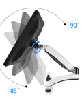 Desk Clearing Wall Mount Monitor Arm With Butter Smooth Mechanical Spring Adjustment Fits 12 To 27 Inch Screens pivoting at 90 degrees