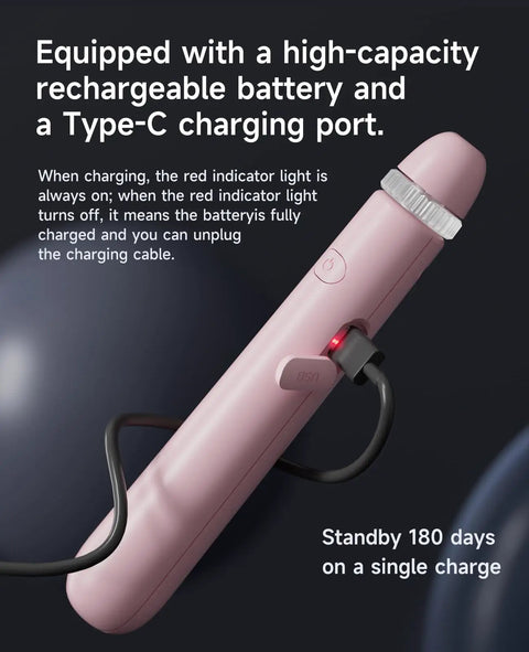 Light Up Jump Rope With Colorful LED Glow pink handle charging with Type-C cable, durable design for workouts.