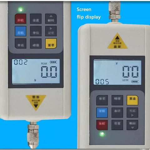 500N To 1000N Test Bench With Digital Force Gauge And LCD Display, Push Pull Tensile Tester With Five Grips For Tension And Compression Tests, Fast Accurate Pro Grade Load Readouts For Lab Use And Industrial Testing, LCD display close-up