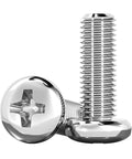 Premium 304 Stainless Steel Phillips Pan Head Machine Screws 2 56 X 1 8 Inch 100 Count with shiny round heads and threads