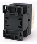 AC Electromagnetic Contactor Three-Phase 3P 3NO, 12A Load, 120V Coil, Heavy-Duty Beefed-Up Industrial Relay For Motors And Control Panels, Reliable Start-Stop Switching For High-Current Machinery. Black plastic housing with terminal slots