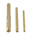 Brass Drift Punch Set 3 Piece With Non Sparking Pin Remover And Knurled Grip, three brass punches in different sizes