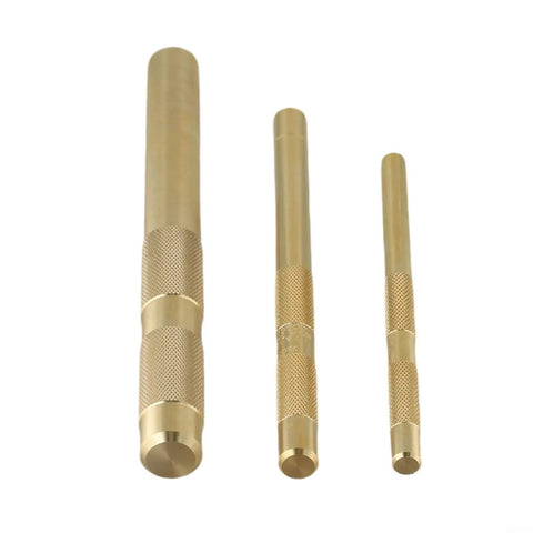 Three Pack Beefy Brass Drift Punch Set Non Sparking Pin Remover Soft Metal Alignment Tools For Auto Repair And Woodworking