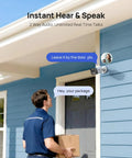 Delivery person using 8-Channel PoE Security System With 4 Cameras, 3K 5MP Ultra Clear Video, Color Night Vision, 2-Way Audio
