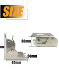 Adjustable Folding Table Hinges With 0 To 90 Degree Locking For Flexible Positioning, Zinc Alloy Support Brackets, size details