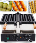 Slap Together Delicious Treats With This Commercial 1800W Bubble Skewer Waffle Ball Machine featuring dual heating plates and temp controls.
