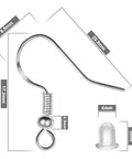 Sterling Silver Earring Hooks Set For DIY Jewelry Making, 60 Pairs, 120 Pieces, Fish Hooks Ear Wires, Hypoallergenic Findings