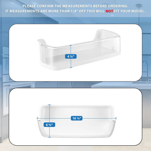 Upgraded Lifetime Door Shelf Basket Bin Replacement For Samsung Refrigerator DA9708348A with 4 1/4" height, 16 3/4" width