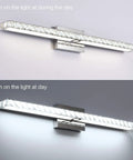 Crystal Vanity Lights LED Thirty Three Point Five Inch Dimmable Bathroom Light Fixtures In Modern Chrome Over Mirror Vanity Bar