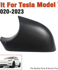 Plug And Play Left Side Outer Rearview Mirror Lower Cover Cap Holder Tray For Tesla Model Y 2020 2023 Black Aftermarket Auto Parts Easy Install Boost, black plastic cap profile.