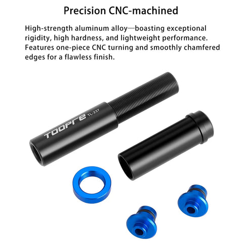 Precision CNC-machined parts for Chain Keeper For Bike Travel And Maintenance, Adjustable Dummy Hub Axle Stabilizer shown disassembled