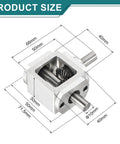 Right Angle Bevel Gearbox 1 To 1 Ratio With Single Output Shaft, 20 Tooth Bevel Gear, Aluminum Frame, DIY Mechanical Module, 10mm Shaft, Compact 68mm By 71.5mm By 30mm, 90 Degree Gear Reducer For Projects, Product Size Diagram with Measurements