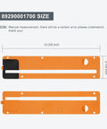 Table Saw Throat Plate Replacement For Ridgid R4513 89290001700 Part shown with dimensions and orange design