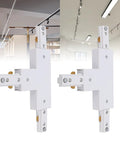 Two Pack H Track T Connector 3 Wire Single Circuit White 90 Degree Branch Track Lighting Adapter with smooth connections.