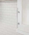 Polished Chrome Cabinet Pull For Contemporary Cabinets And Drawers Cyprus Style Furniture Hardware with sleek mirror-like shine
