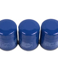 Three Pack Oil Filter Kit 2630035503 For Hyundai And Kia Engines 1.4L Through 3.5L 1997 To 2024 in blue color, top view
